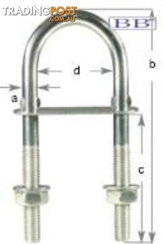 'U' Bolt - Crimped M8