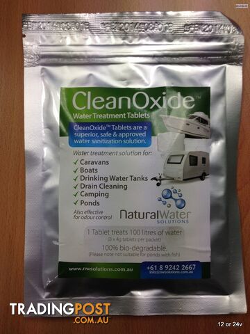 Water purification tablets clean oxide, Boats Caravans Water tanks