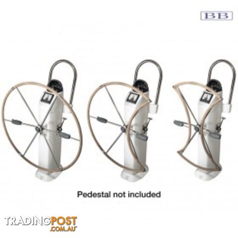 Lewmar folding DUAL HUB Steering Six Spoke S/S Wheels with Hide cover DUAL HUB