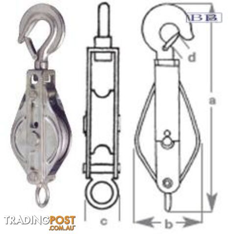 Trawl Block with Hook 14mm