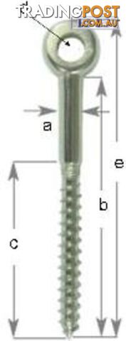 Eye Head Lag Screw - 10mm