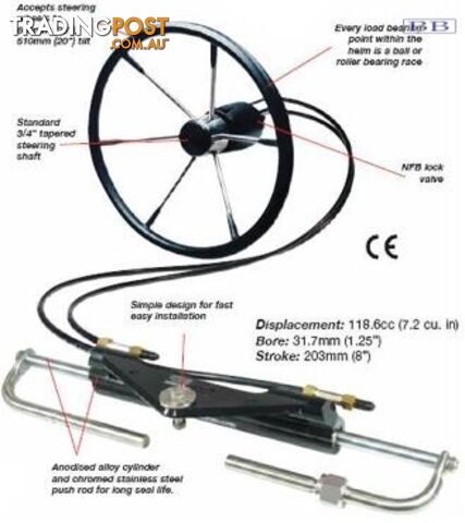 Baystar Plus boat Hydraulic Steering ram 291075 to 150HP