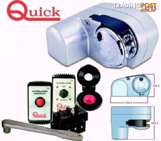 Quick anchor Winches Horizontal Winch - 500 watt std and FreeFall
