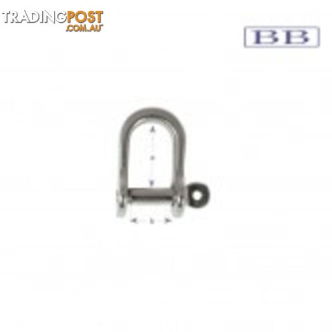 STD Pressed S/S 'D' Shackle 5mm TO 8mm