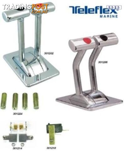 Boat remote Twin Lever Top Mount Control, Raked Handle