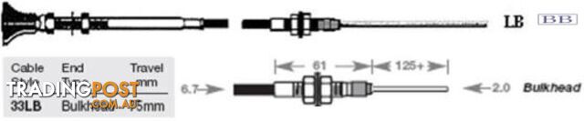 Teleflex NO Lock Cables Control Cables  33LB Control Cable - 1.00m