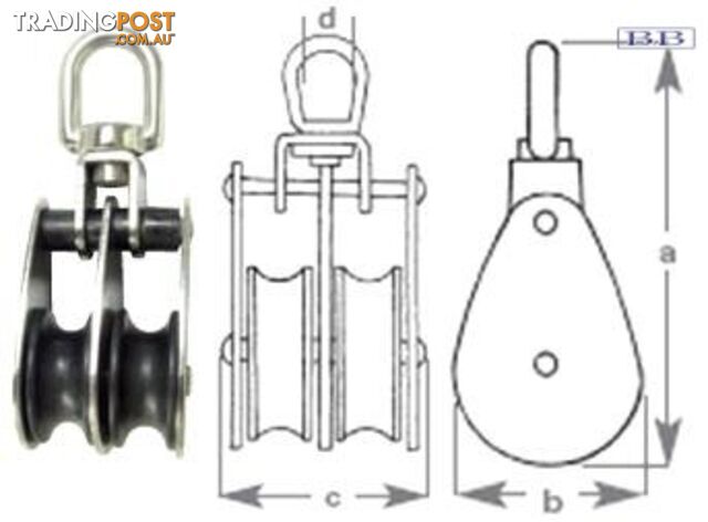 Double Cheek Block 10mm