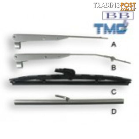 Black Poly Curved Wiper Blade, 305mm