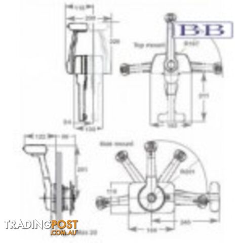 SL-3 top mount twin with trim engine control and tilt switch