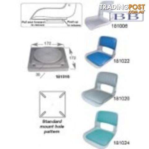 Quick Disconnect Swivel Seat and Base - Teal Pads