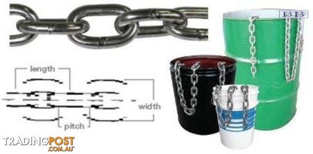 S/S gen link chain per meter - 13mm