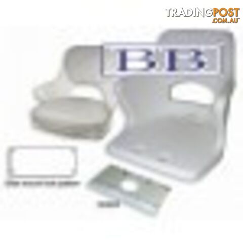 Boat seat Commodore Moulded boat Seat Cushion Set - White