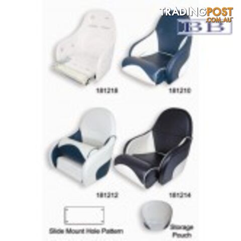 Boat seats Ocean boat Seat White & Blue Trim