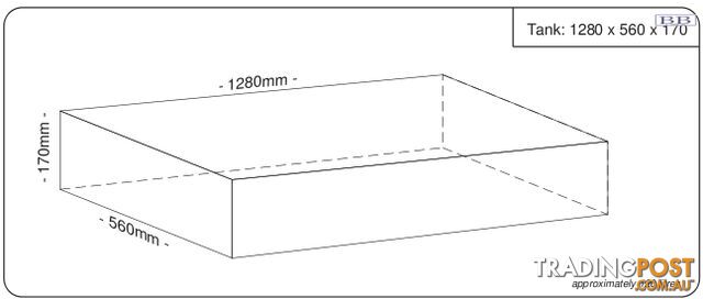 Water tanks 1280mm LONG x 560mm MID x 170mm SHORT 110 litre