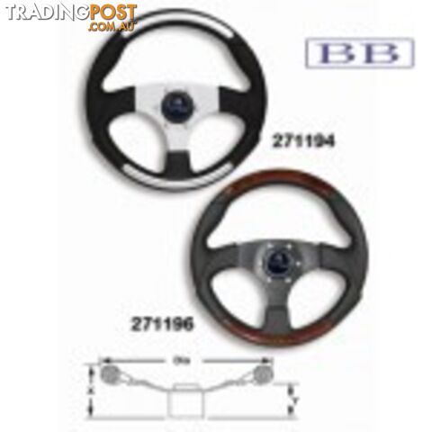 Boat steering wheel Fantasy Wheel - Black/wood insert