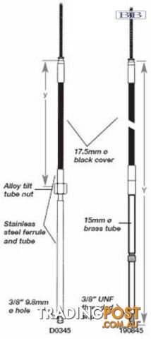 D0345 - TFX steering cable - 5.25m