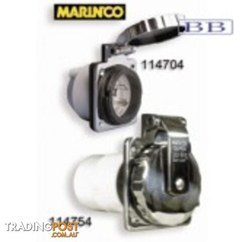 Shore Power Socket 32 Amp s/s