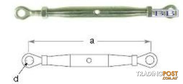 Turnbuckle Eye - Eye M5 M6 M8
