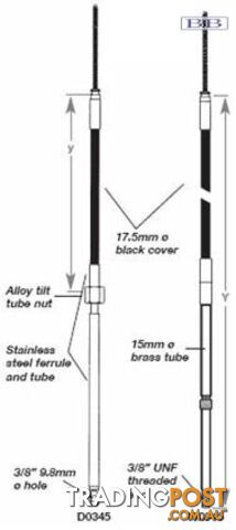 D0345 - TFX steering cable - 6.00m