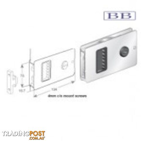 Flush Sliding / BiFold Door Lock - White Alloy