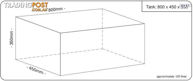 Water tanks 800mm LONG x 450mm MID x 350mm SHORT 120 litre