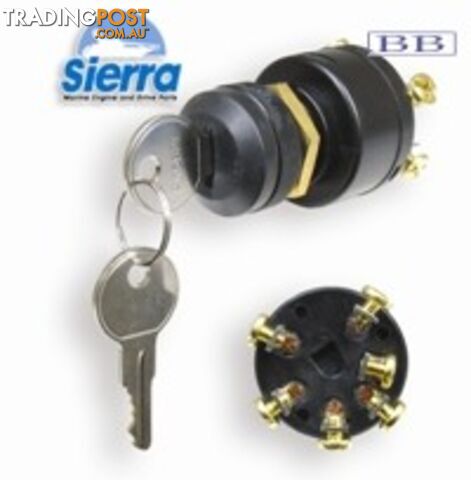 Marine Ignition Switch - Short Shaft 6 Terminals