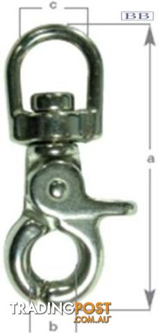 Swivel Eye Tiger Snap Hook - S/S