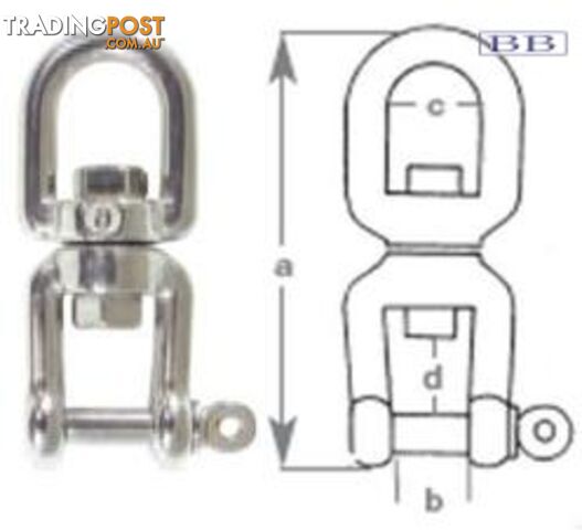 Eye & Fork Swivel Pin Dia 6mm