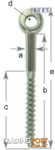 Eye Head Lag Screw - 6mm