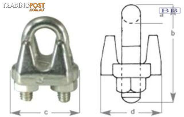 S/S Wire Rope Grip suits wire 5mm