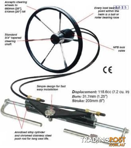 Baystar Plus boat Hydraulic Steering ram 291074 to 150HP