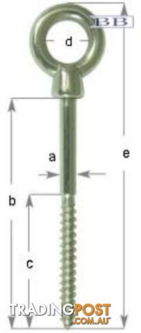 Eye Head Lag Screw - 12mm