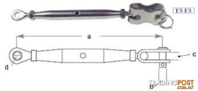 Turnbuckle Toggle & Eye M10