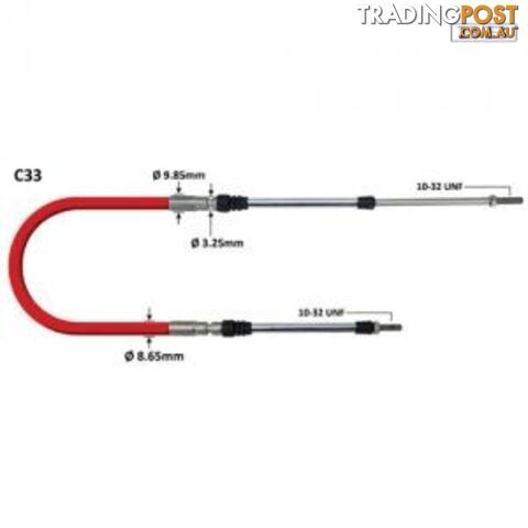 Teleflex Miacable (3') Replaces CC330Control Cables 3ft to 24ft