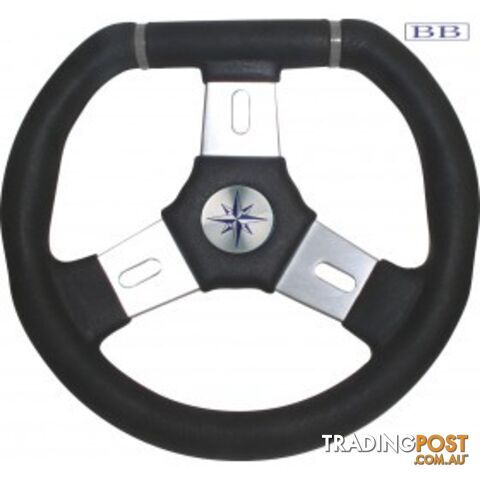 Boat steering wheel ELBA three spoke aluminium 2 sizes