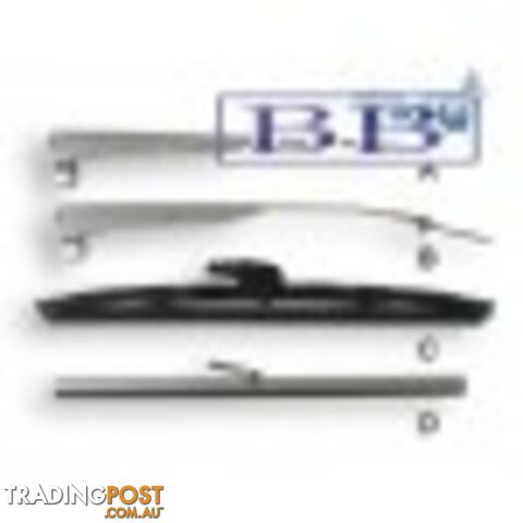 Black Poly Curved Wiper Blade, 460mm