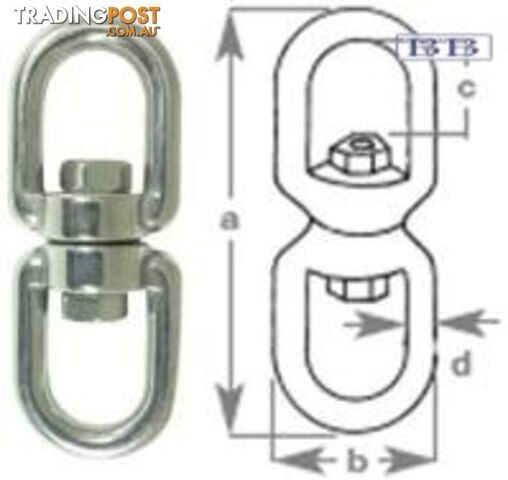 Eye & Eye Swivel 8mm