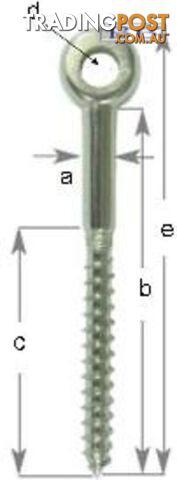Eye Head Lag Screw - 6mm