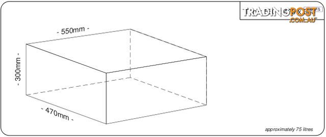 Water tank 550mm LONG x 470mm MID x 300mm SHORT 77 litre