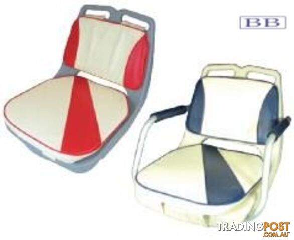 Bay Seat Upholstery Off White & Red