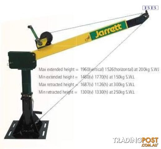 Backsaver cranes by Jarret 300kg Backsaver Crane Manual Lift and Turn...