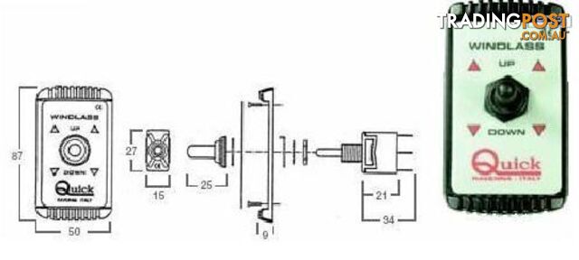 QUICK Winch Windlass Up-Down Remote Switch