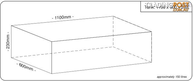 Water tanks 1100mm LONG x 600mm MID x 230mm SHORT 140 litre