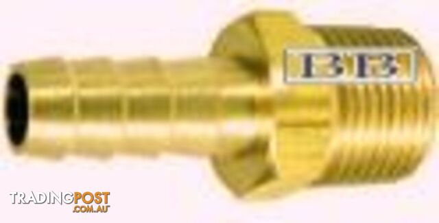 Brass hose tail 1/4" NPT x 10mm ID hose