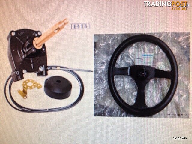 Boat EXCEL steering kit with BONUS Steering WHEEL from 8 FT  to 20 FT SUPER SMOOTH