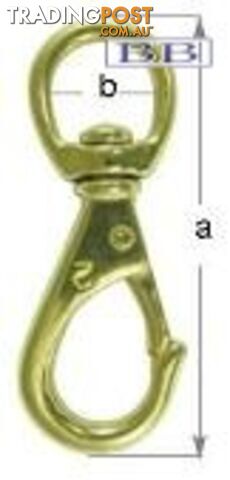 Eye Brass Snap Hook 95mm