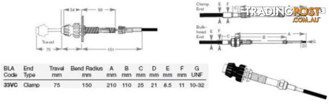 33VC Vernier Head & Cable - 7.50m