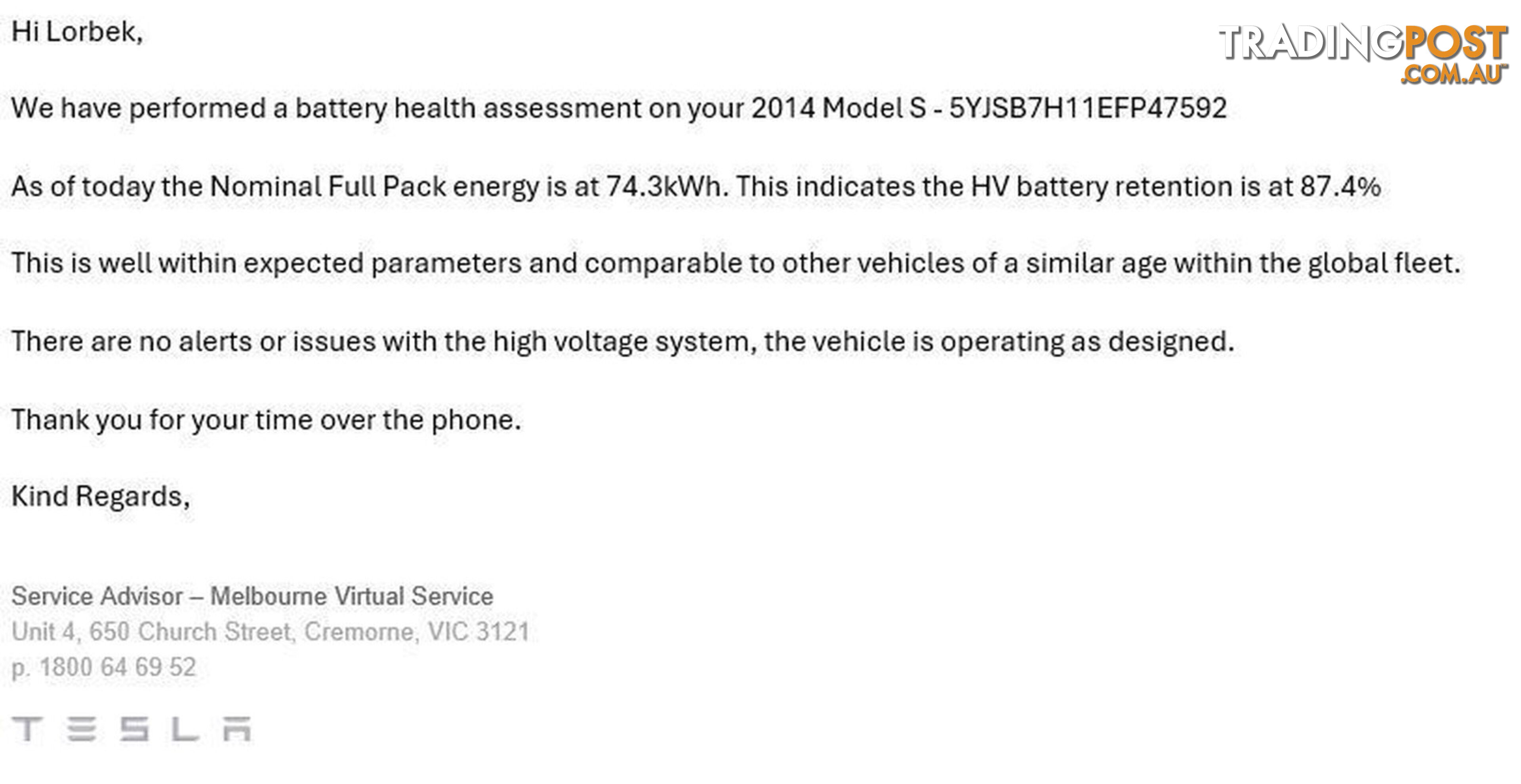 2014 Tesla Model S 85 