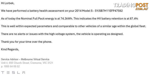 2014 Tesla Model S 85 