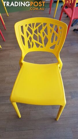STEPHANIE CHAIR IN YELLOW. STACKABLE PPE CAFE/SHOP CHAIR